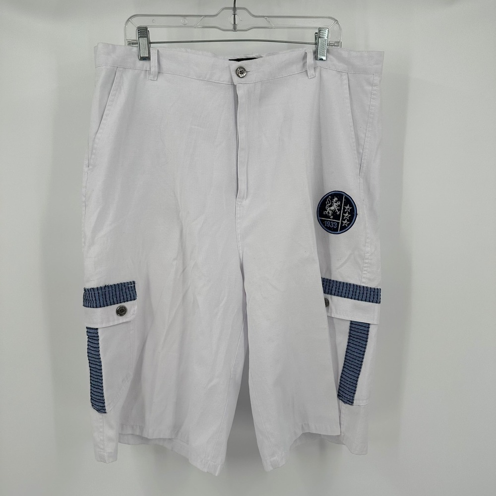 Red Ape Mens Y2K Cargo‎ Shorts Size 40 Hip Hop Skater Streetwear Utility White